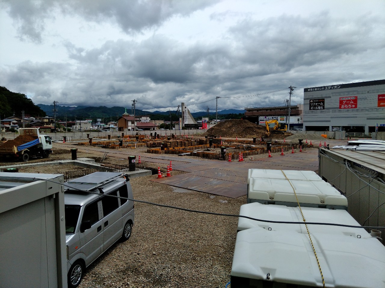 岐阜県高山市　店舗新築工事　型枠工事・基礎型枠組施工状況